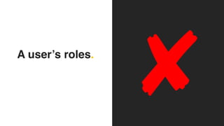 A user’s roles.
 