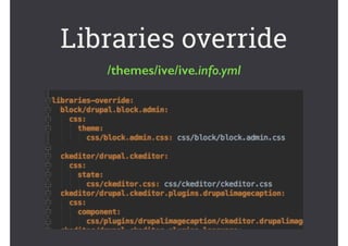 Libraries override
/themes/ive/ive.info.yml
 