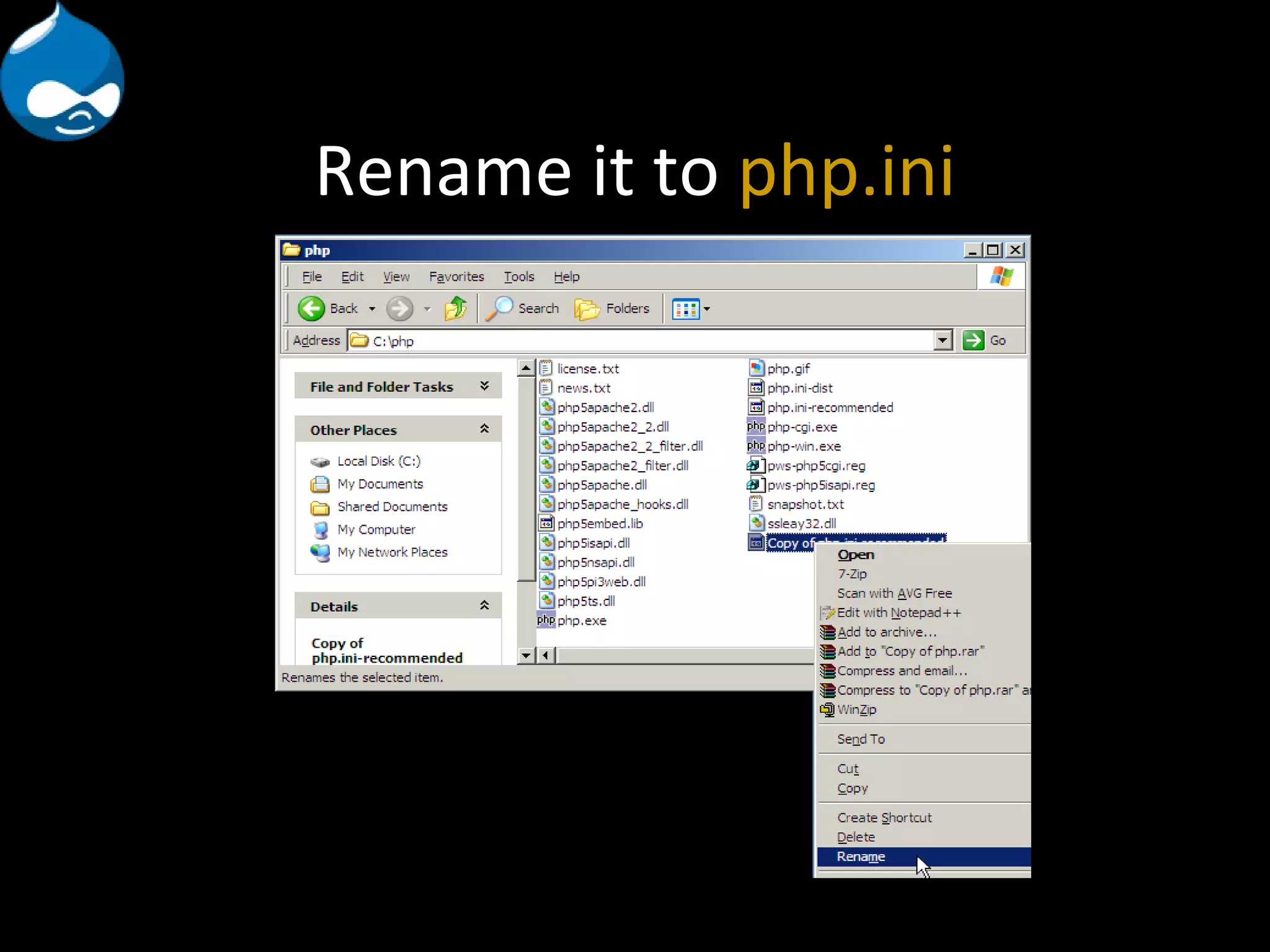 Rename it to php.ini 