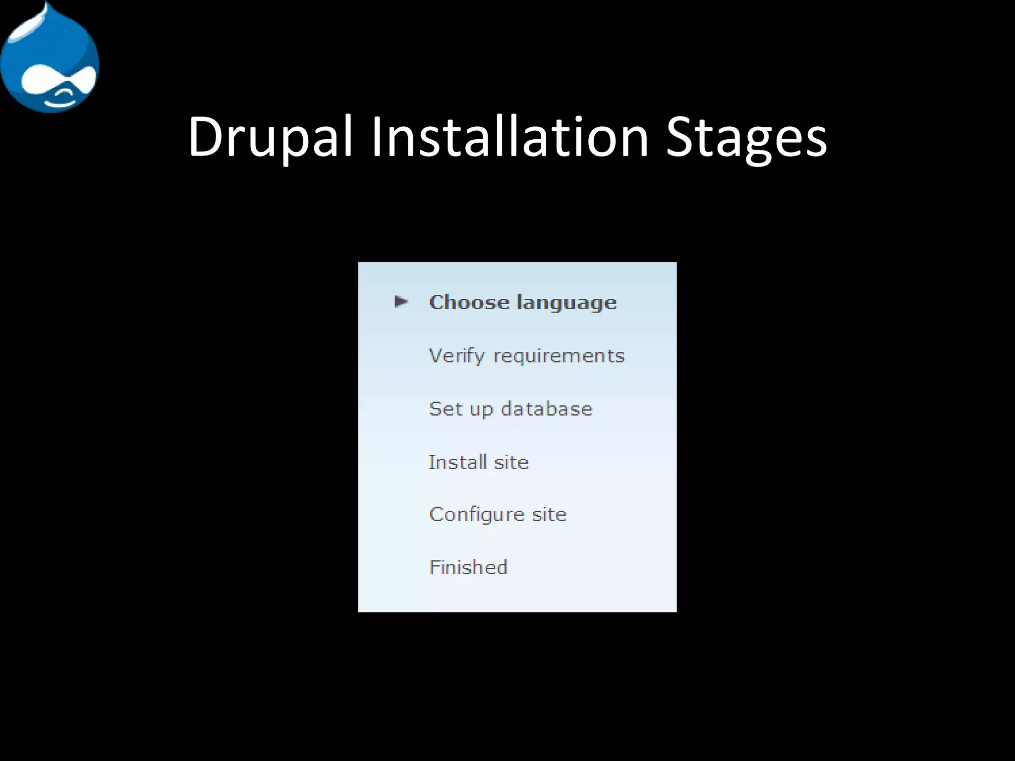 Drupal Installation Stages 