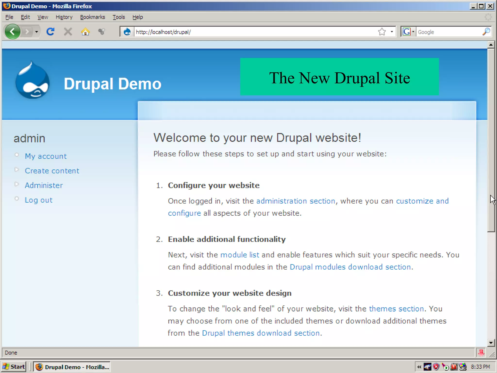 The New Drupal Site 