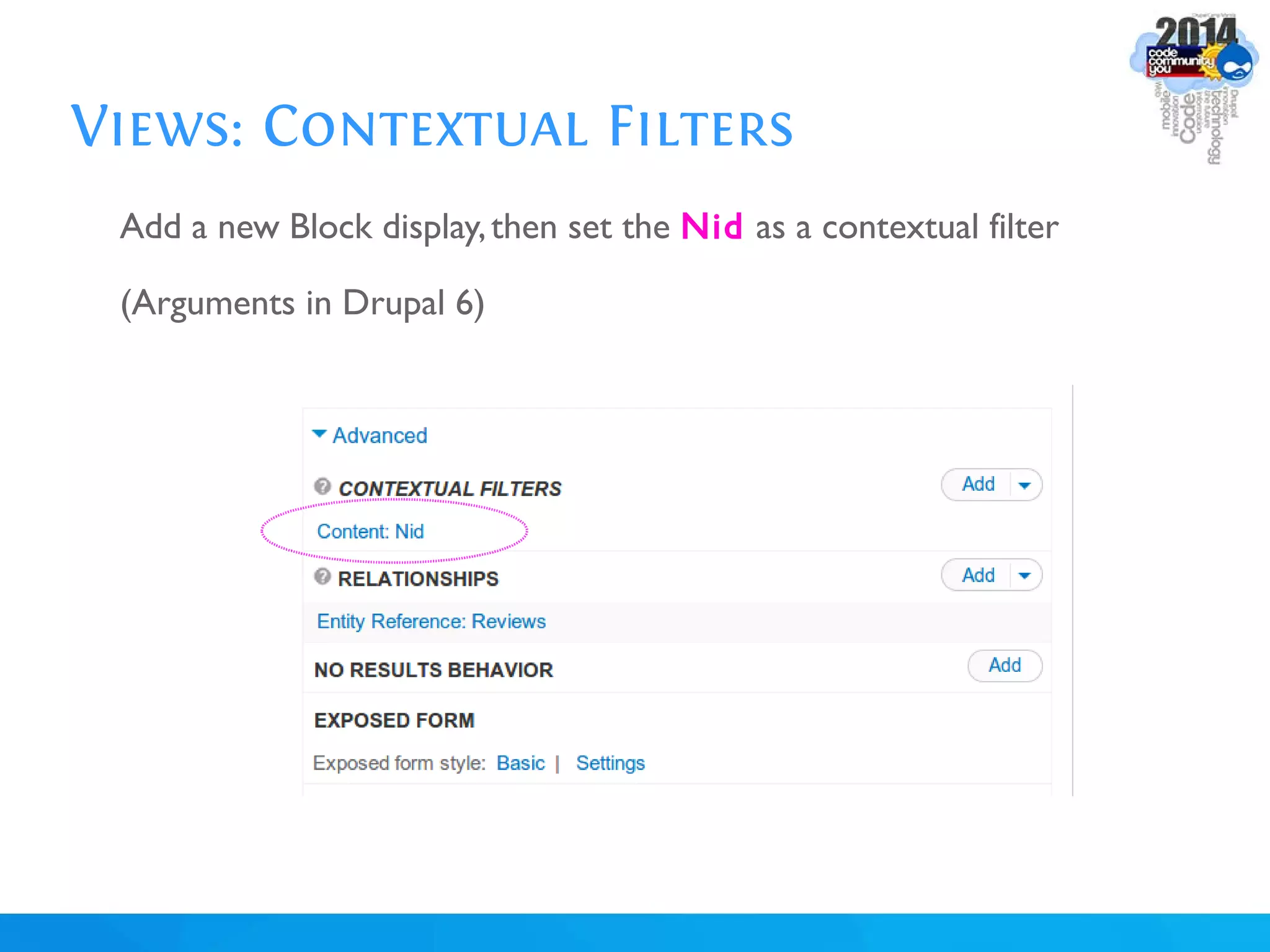 Views: Contextual Filters
Add a new Block display,then set the Nid as a contextual filter
(Arguments in Drupal 6)
 
