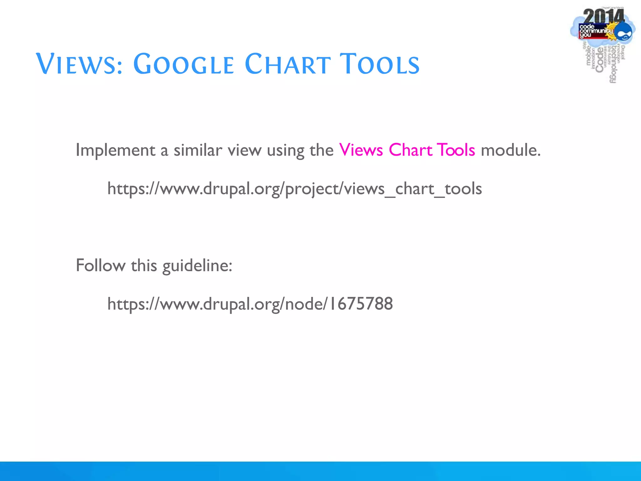 Views: Google Chart Tools
Implement a similar view using the Views Chart Tools module.
https://www.drupal.org/project/views_chart_tools
Follow this guideline:
https://www.drupal.org/node/1675788
 