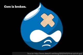 Core is broken.




                  Source: http://www.diesoft.net/blog/2012/04/10/first-aid-drupal
 