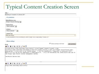 Typical Content Creation Screen 