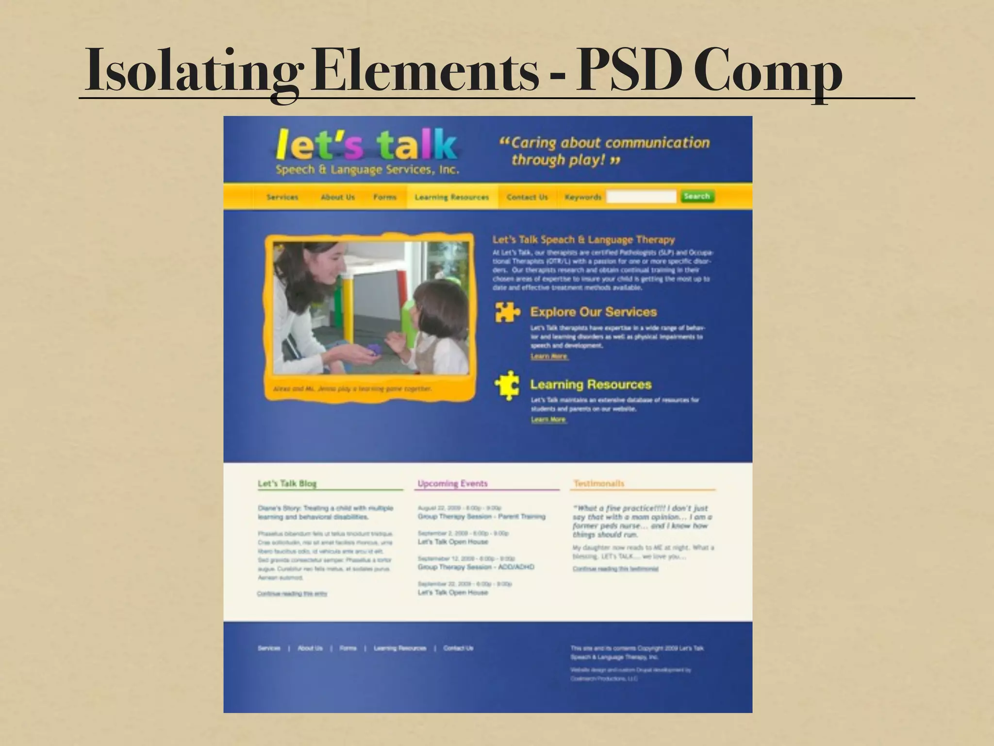 Isolating Elements - PSD Comp
 