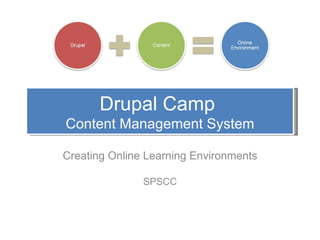 Drupal Camp  Content Management System Creating Online Learning Environments SPSCC 