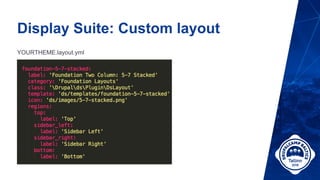 Display Suite: Custom layout
YOURTHEME.layout.yml
 