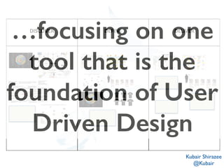 …focusing on oDELIVnER! e 
tool that is the 
foundation of User- 
Centered Design 
Kubair Shirazee 
@Kubair 
! 
DISCOVER! 
! 
DEFINE! 
! 
 