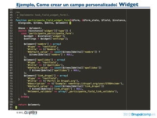 Field Types API: Field, widgets y formatters | PDF