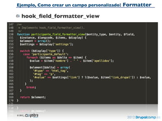 Field Types API: Field, widgets y formatters | PDF