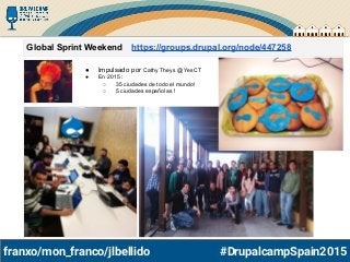 franxo/mon_franco/jlbellido #DrupalcampSpain2015
Global Sprint Weekend https://groups.drupal.org/node/447258
● Impulsado p...