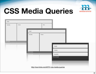 CSS Media Queries




      http://css-tricks.com/6731-css-media-queries


                                                     80
 