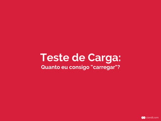 Teste de Carga:
Quanto eu consigo “carregar”?
 