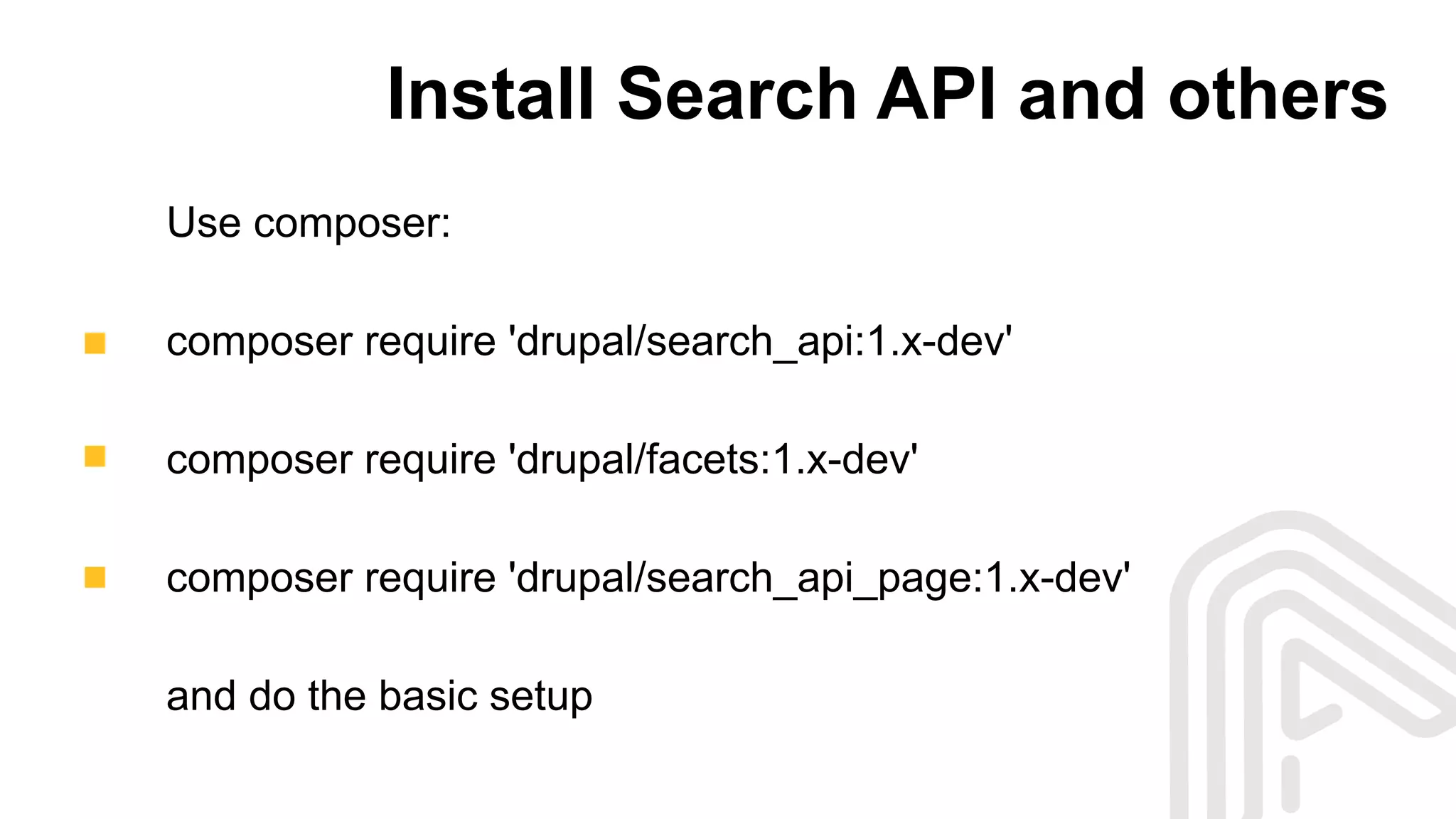 Install Search API and others
Use composer:
composer require 'drupal/search_api:1.x-dev'
composer require 'drupal/facets:1.x-dev'
composer require 'drupal/search_api_page:1.x-dev'
and do the basic setup
 