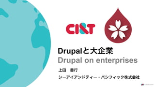 Drupalと大企業
Drupal on enterprises
上田 善行
シーアイアンドティー・パシフィック株式会社
 