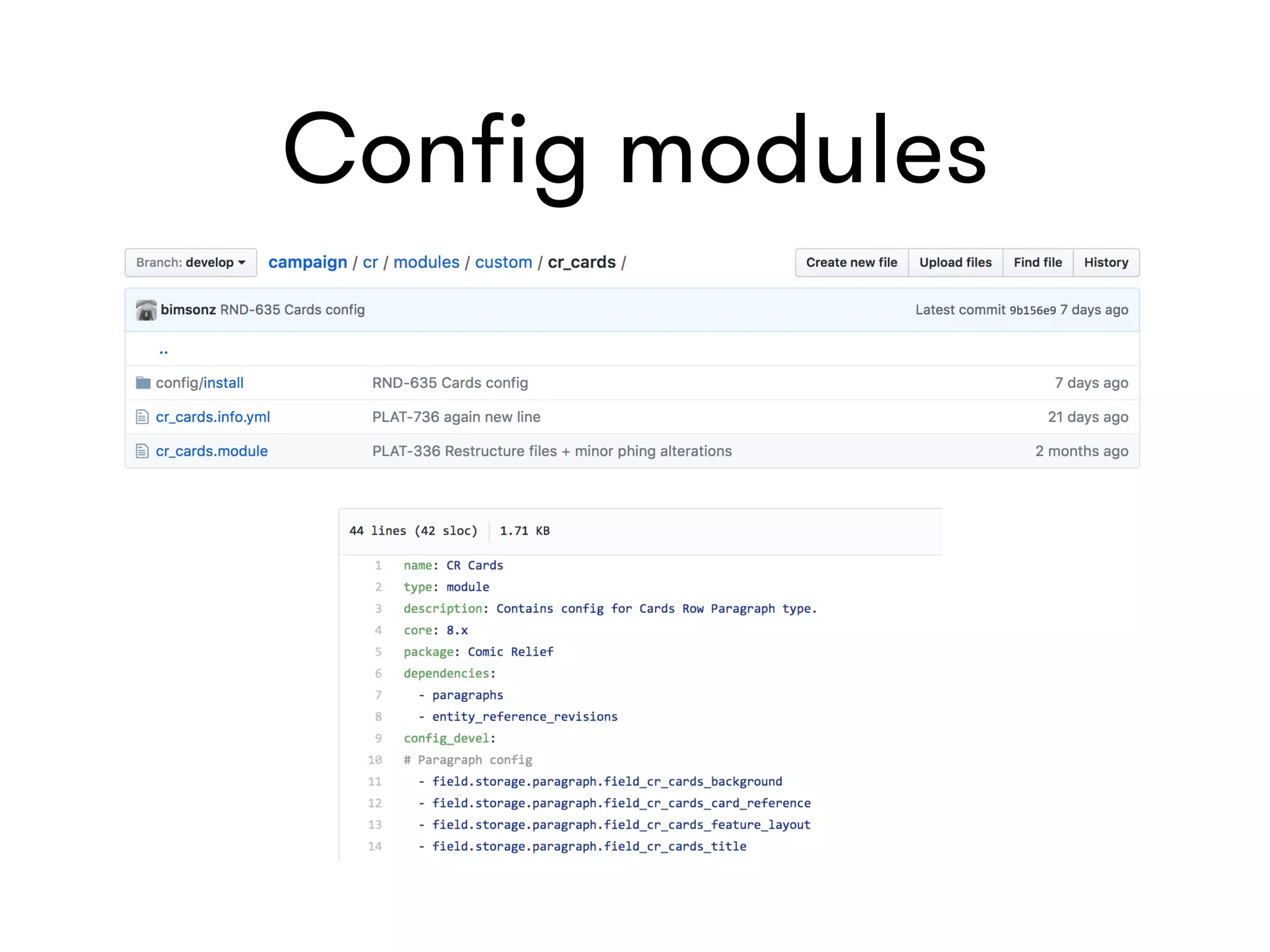 Conﬁg modules
 