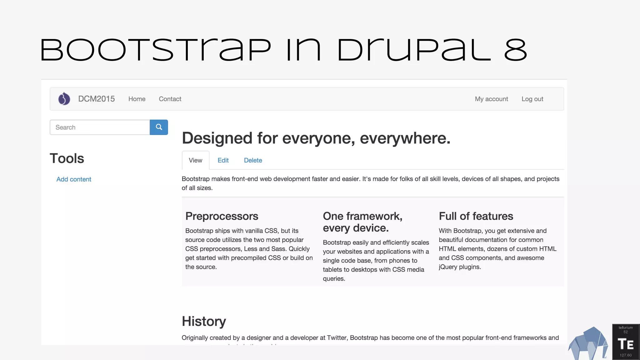 BootsTrap In Drupal 8
 