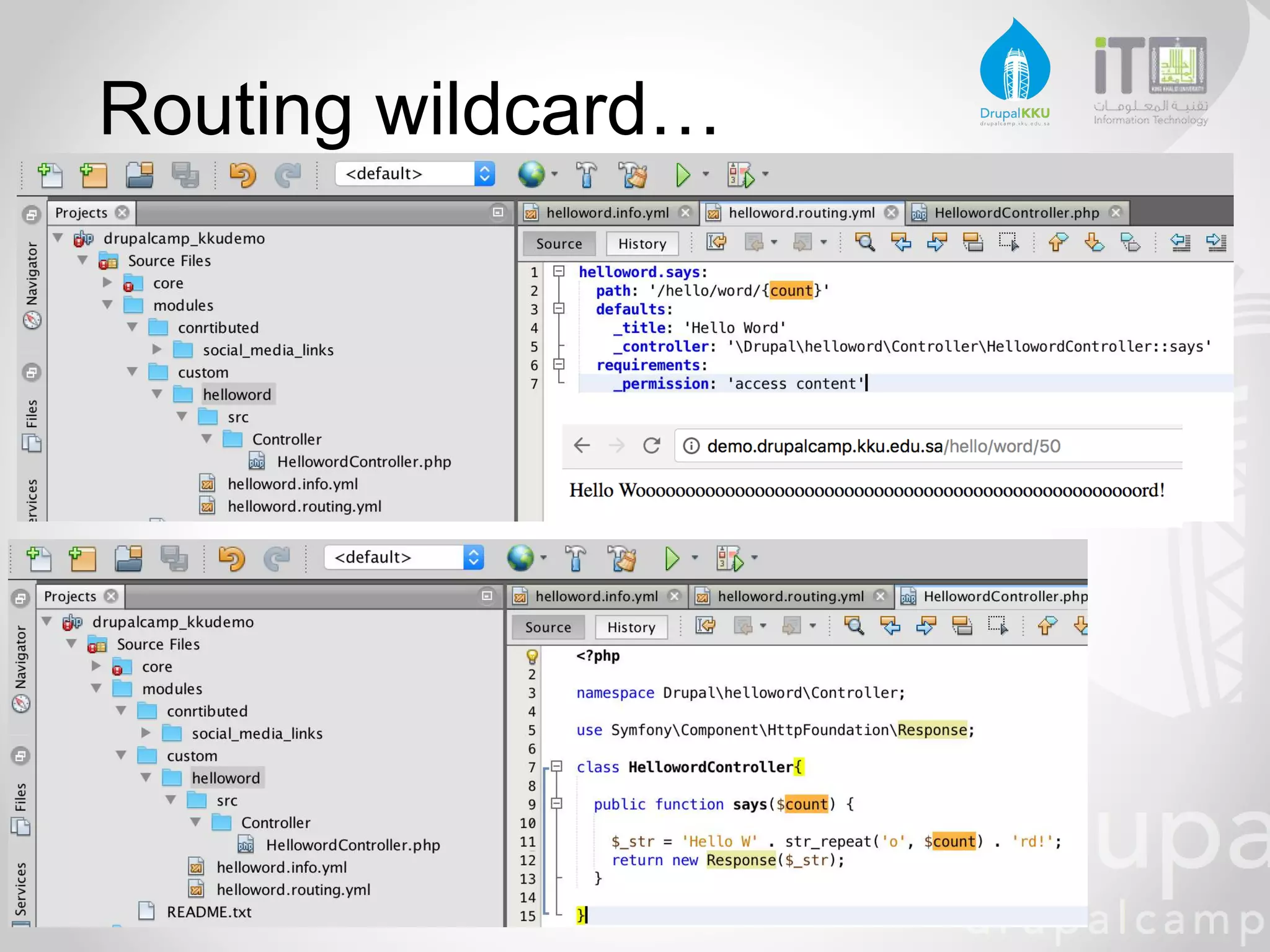 Routing wildcard…
 