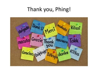 Thank you, Phing!

 