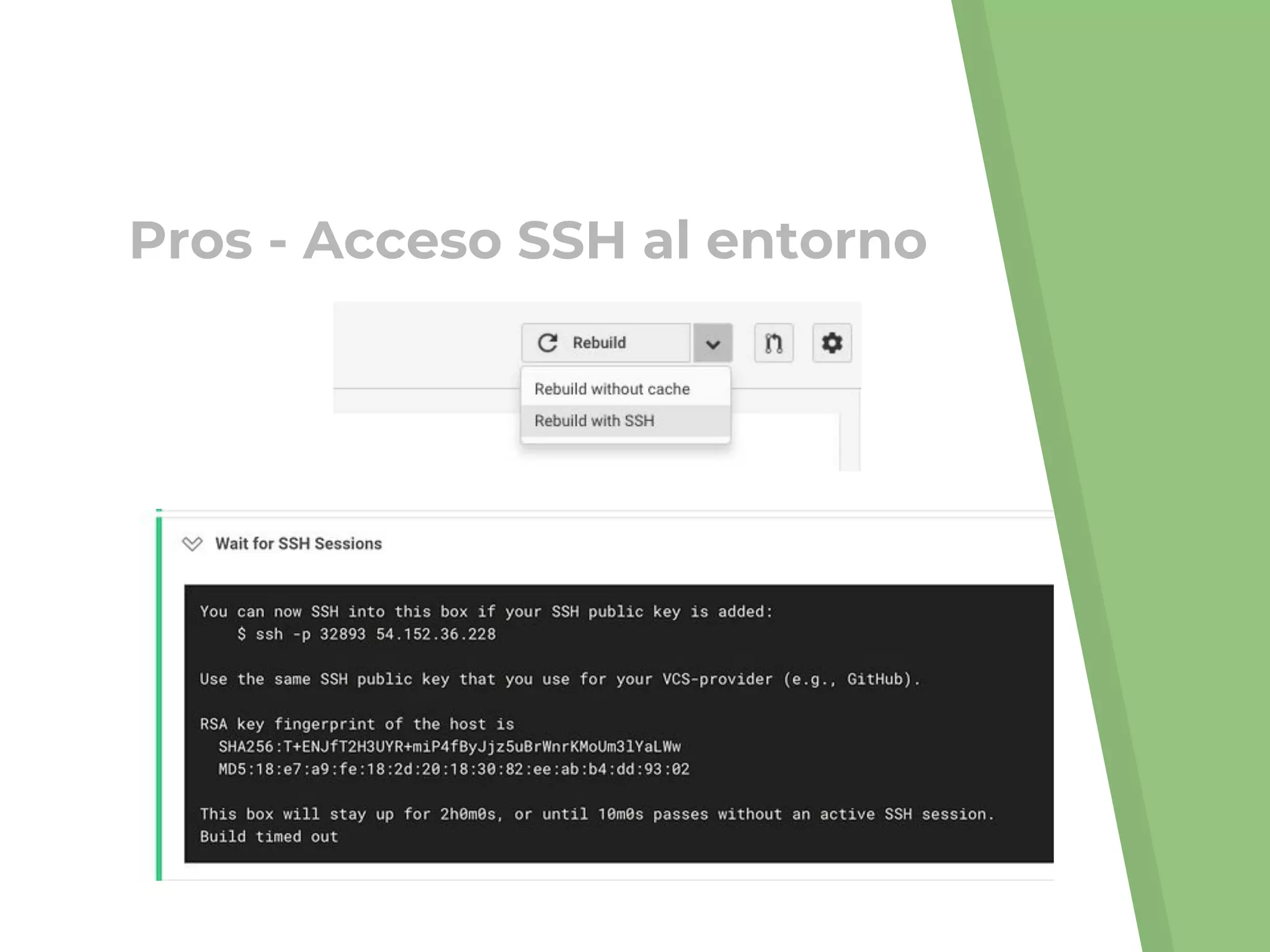 Pros - Acceso SSH al entorno
 