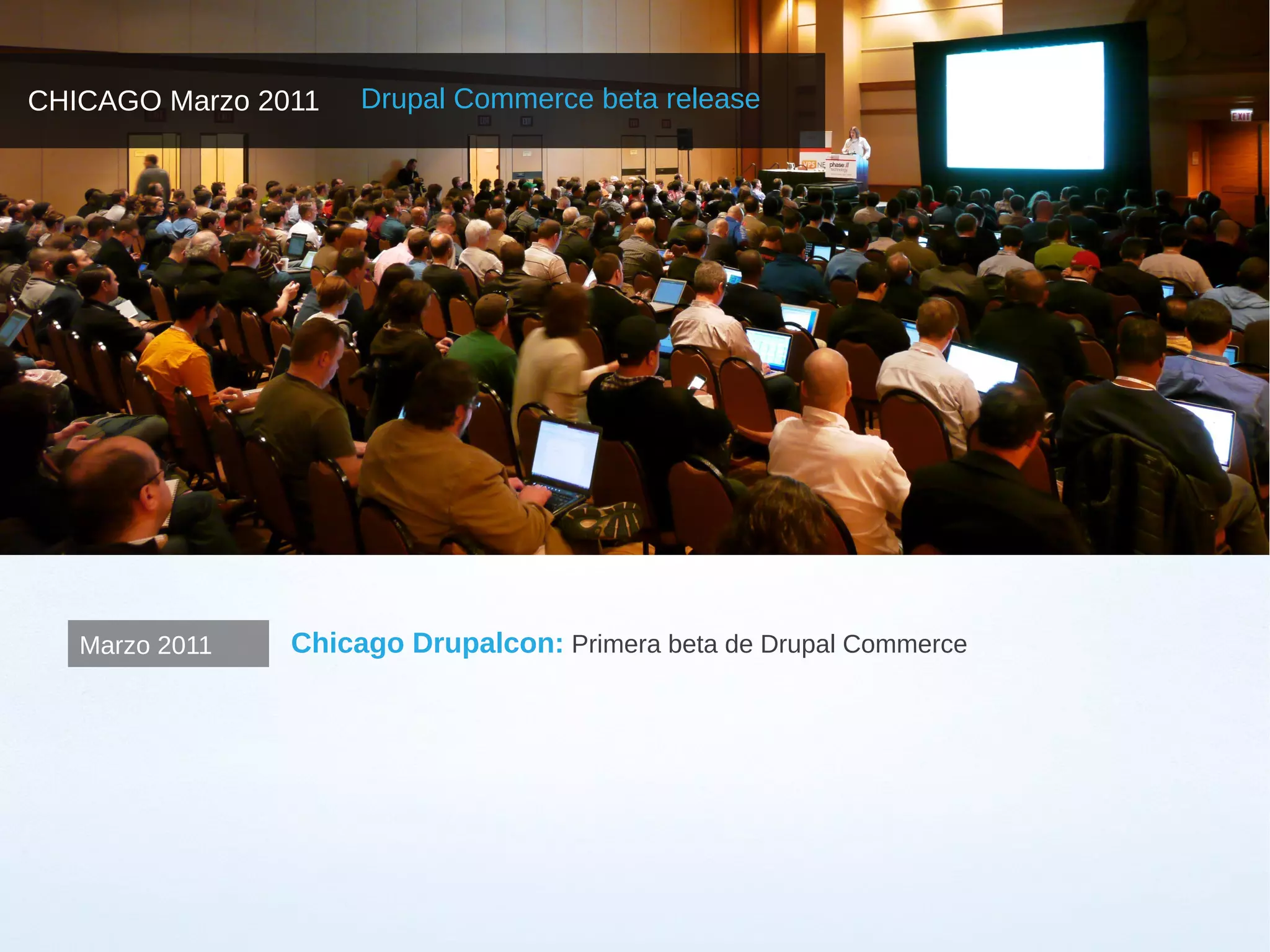 CHICAGO Marzo 2011   Drupal Commerce beta release




   Marzo 2011   Chicago Drupalcon: Primera beta de Drupal Commerce
 