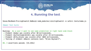 4. Running the test
 