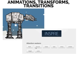 ANIMATIONS, TRANSFORMS,
TRANSITIONS
 