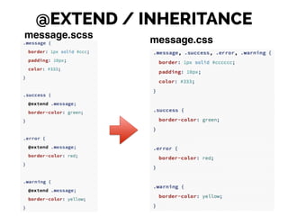 @EXTEND / INHERITANCE
message.scss message.css
 