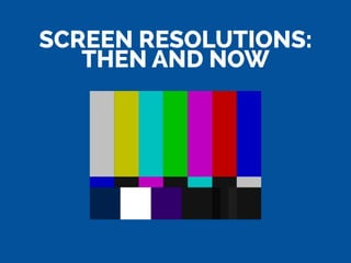 SCREEN RESOLUTIONS:
THEN AND NOW
 