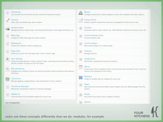 users see these concepts differently than we do: modules, for example
 