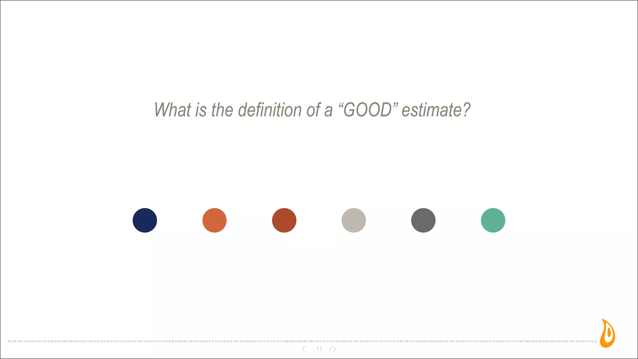 What is the definition of a “GOOD” estimate?
11
 