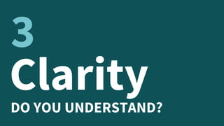 ClarityDO YOU UNDERSTAND?
3
 
