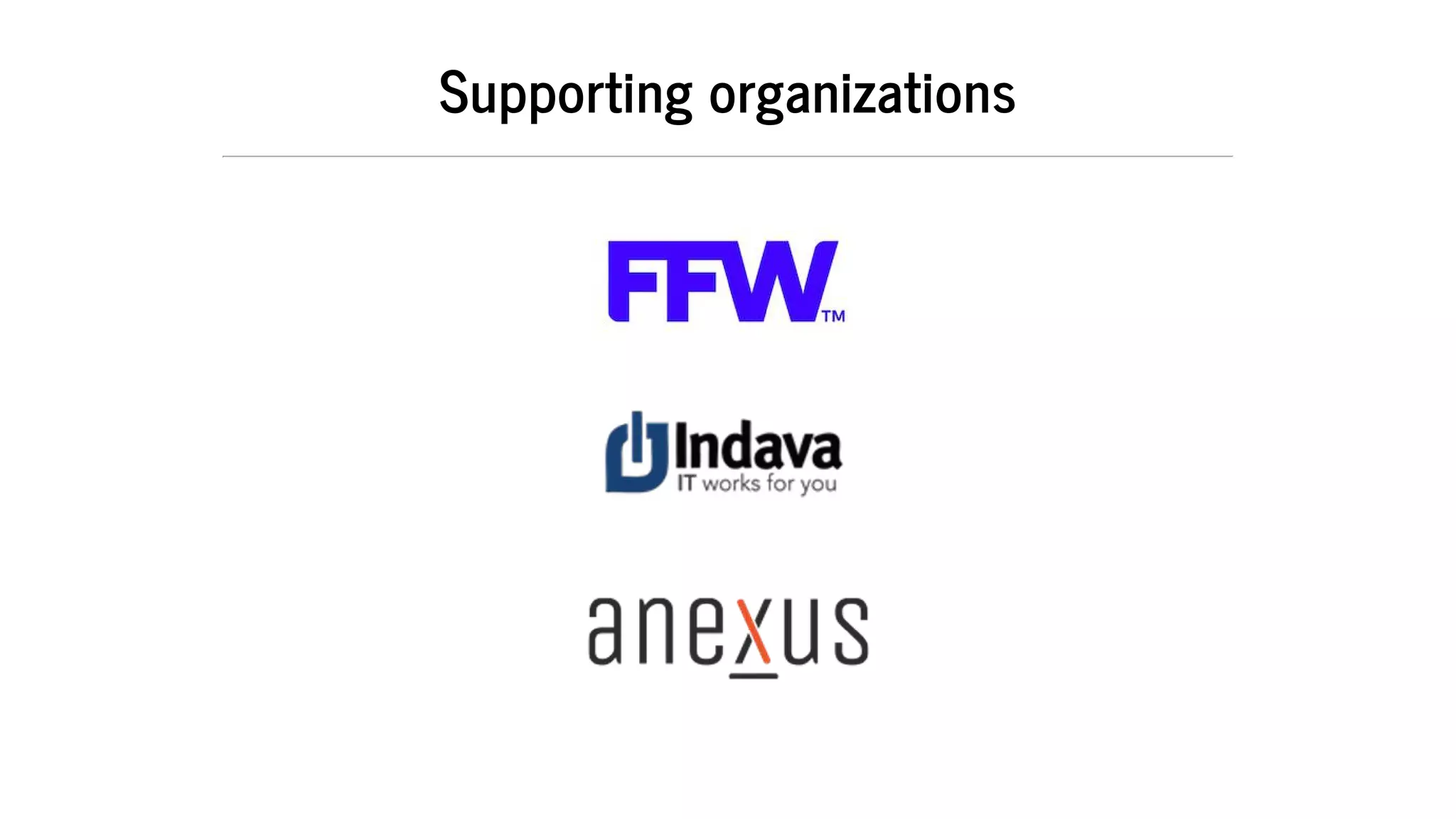 Supporting	organizations
 