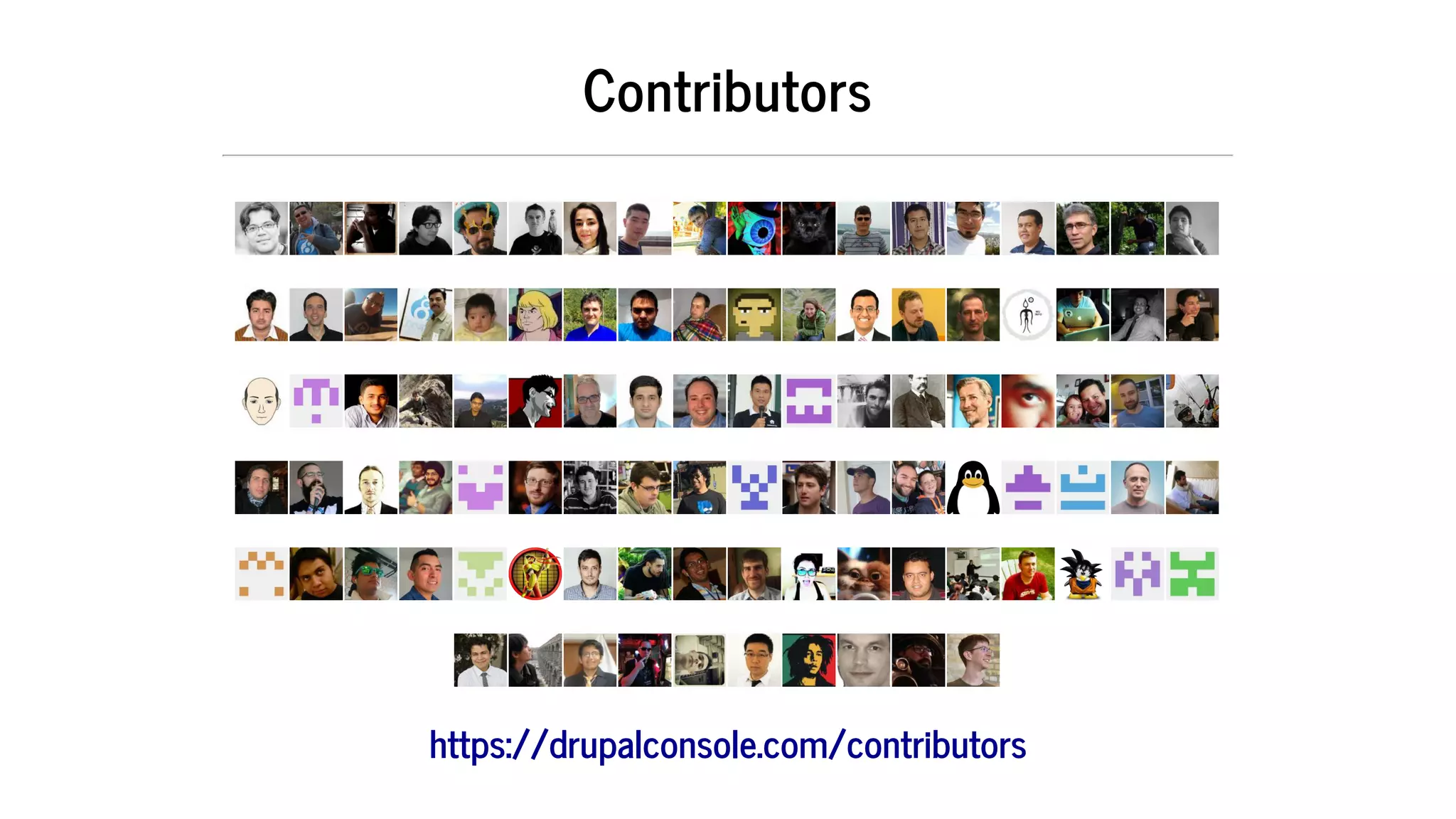 Contributors
https://drupalconsole.com/contributors
 