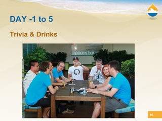 DAY -1 to 5
Trivia & Drinks




                  16
 