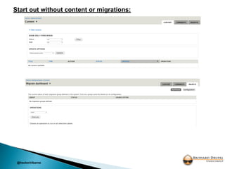 @hectoriribarne
Start out without content or migrations:
 