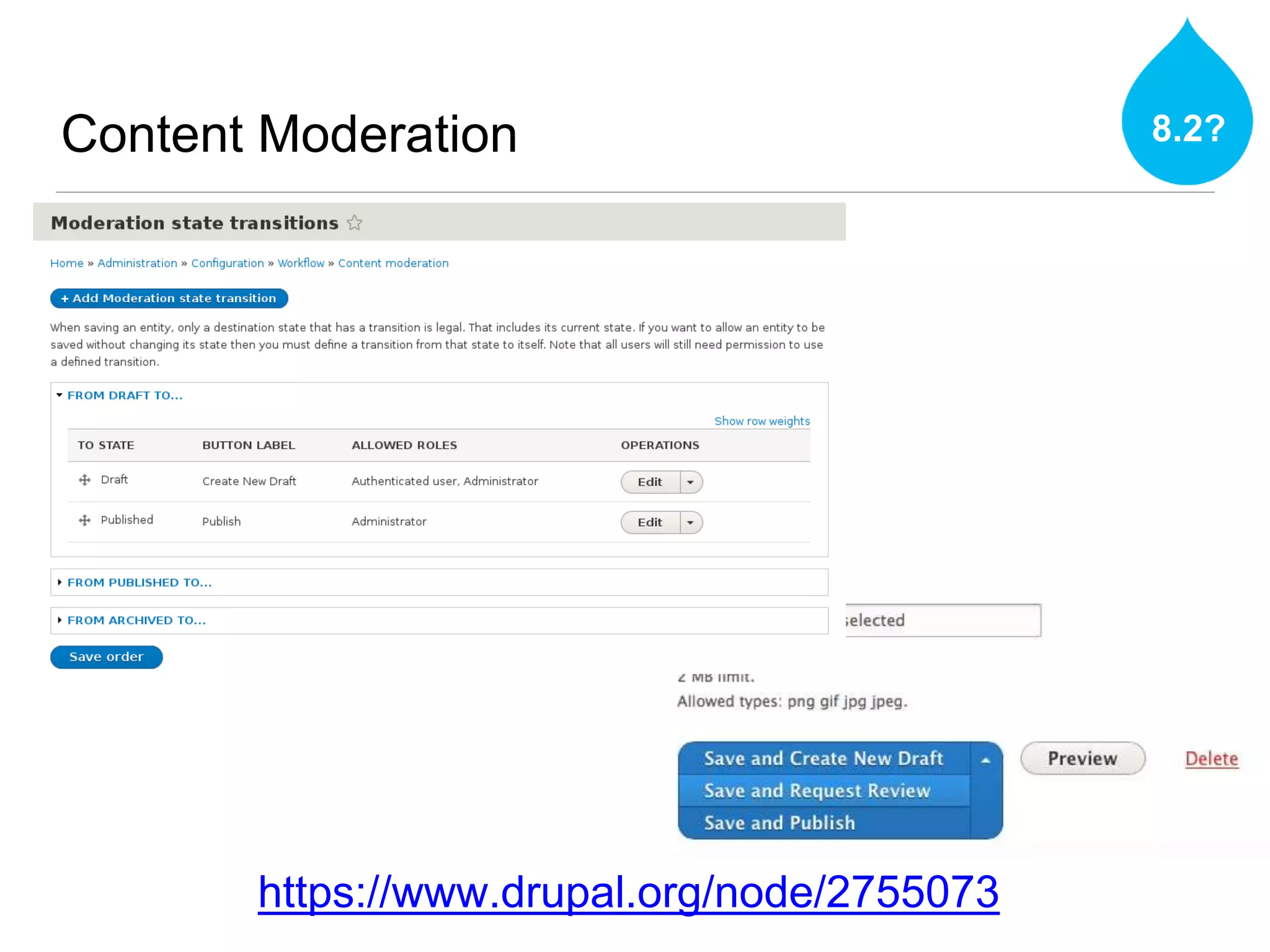 Content Moderation 8.2?
https://www.drupal.org/node/2755073
 