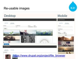 Re-usable images 8.3+
https://www.drupal.org/project/file_browser
 