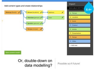 Or, double-down on
data modelling?
Possible sci-fi future!
8.4+
 