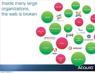 Inside many large
 organizations,
 the web is broken




samedi 1 décembre 12
 