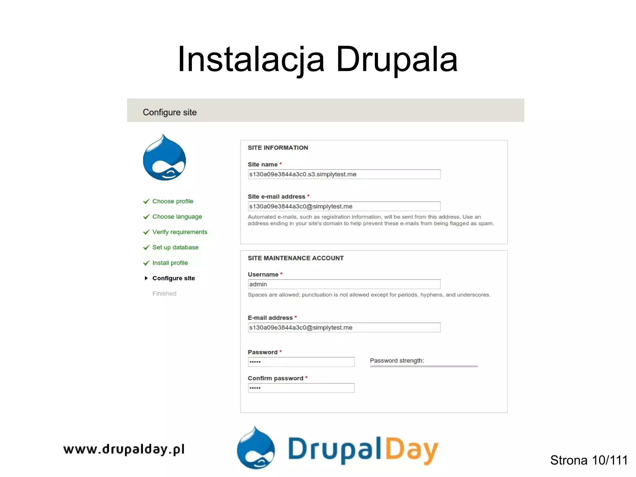 Instalacja Drupala
Strona 10/111
 