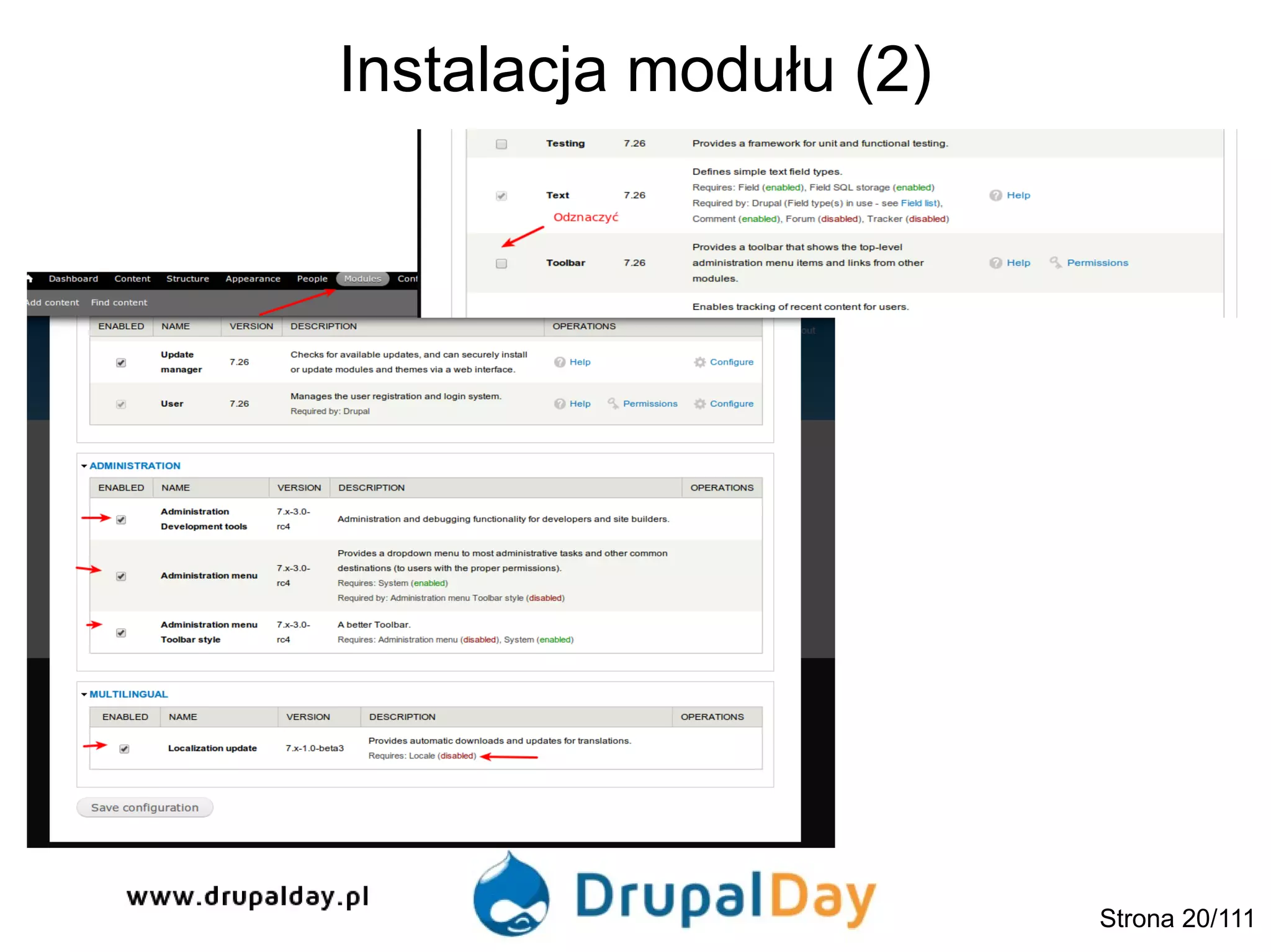 Instalacja modułu (2)
Strona 20/111
 