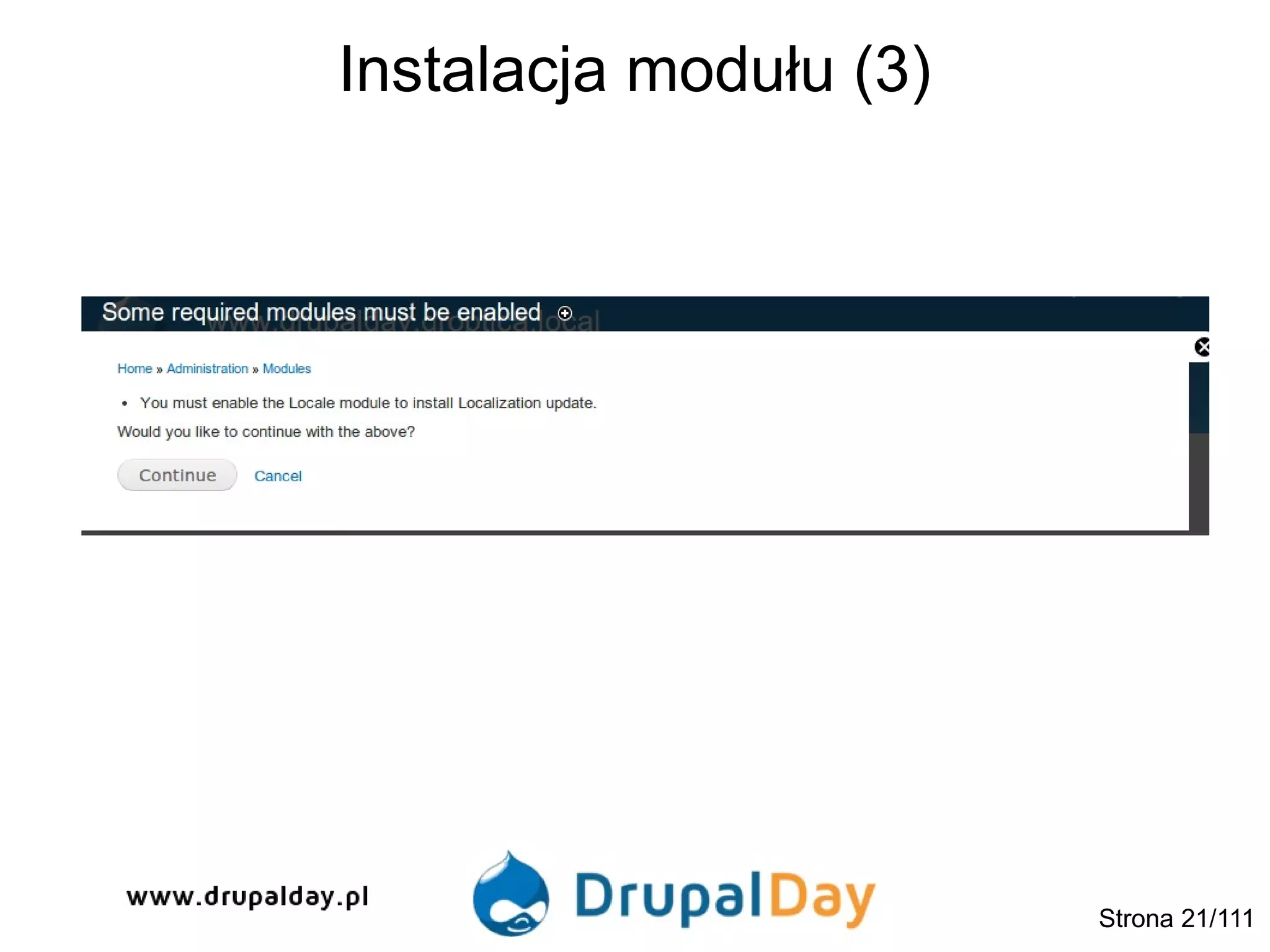 Instalacja modułu (3)
Strona 21/111
 