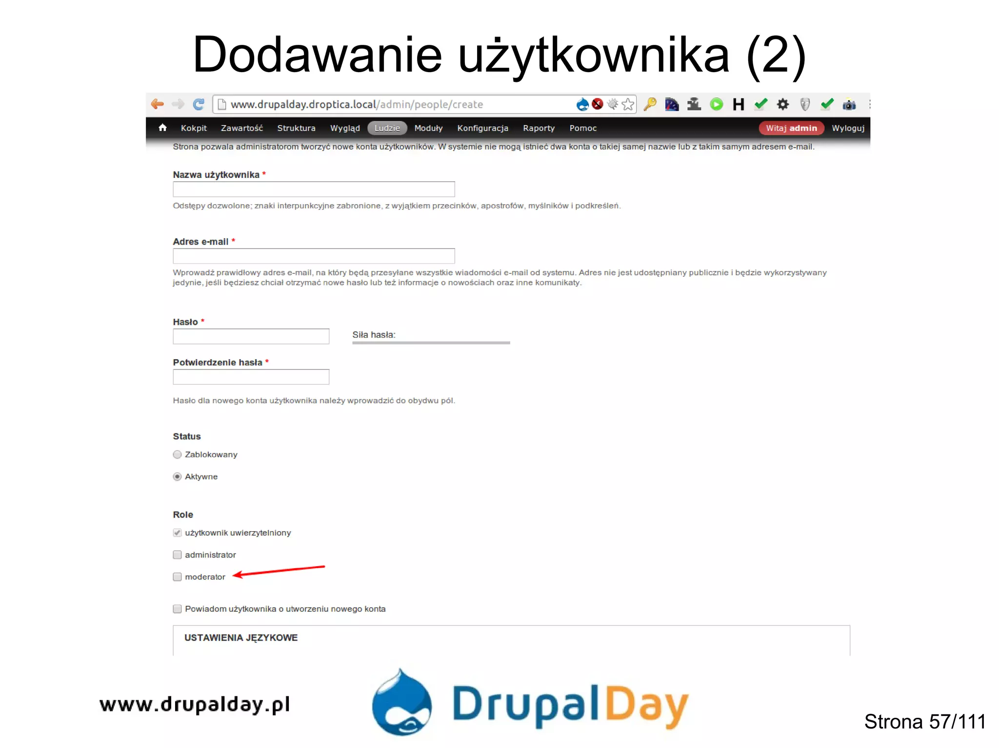 Dodawanie użytkownika (2)
Strona 57/111
 