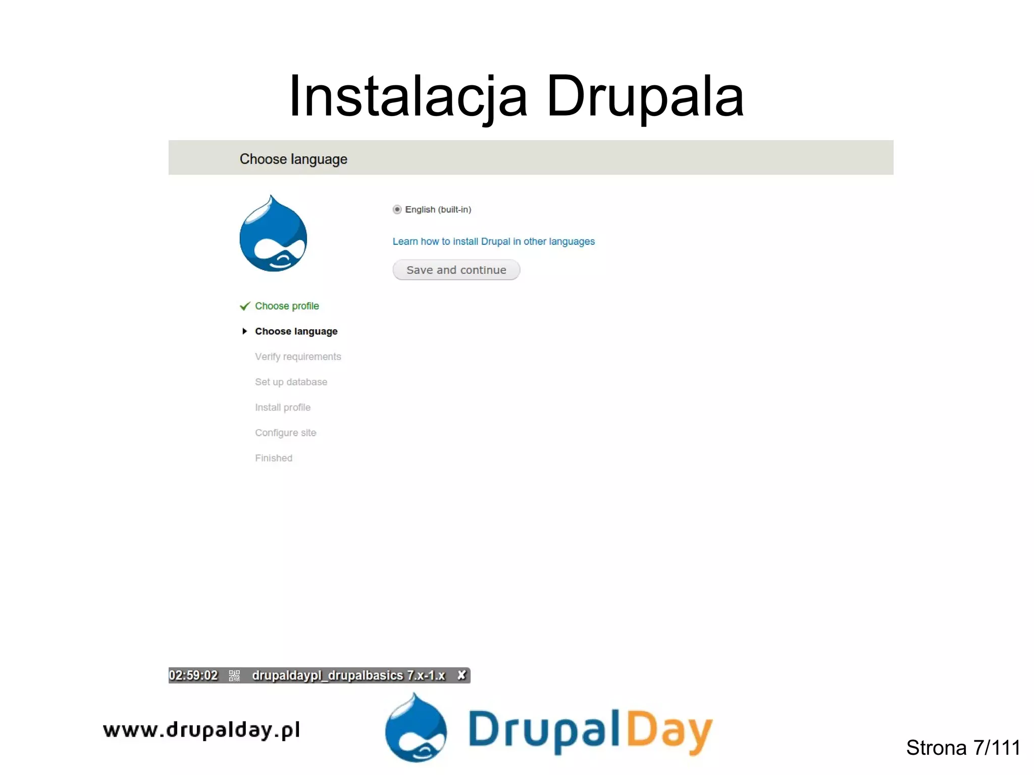 Instalacja Drupala
Strona 7/111
 