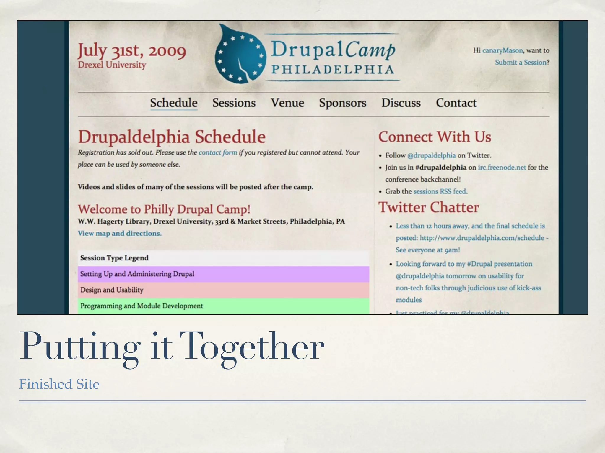 Putting it Together
Finished Site
 