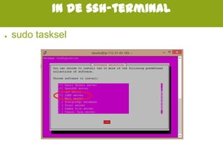 In de ssh-terminal
● sudo tasksel
 