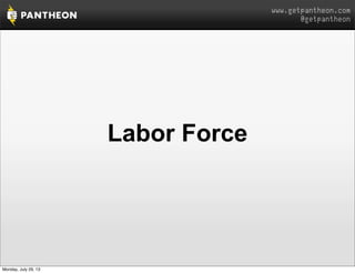 www.getpantheon.com
@getpantheon
Labor Force
Monday, July 29, 13
 