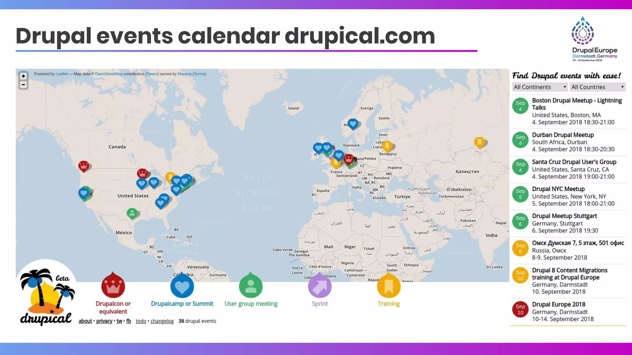 Drupal events calendar drupical.com
 